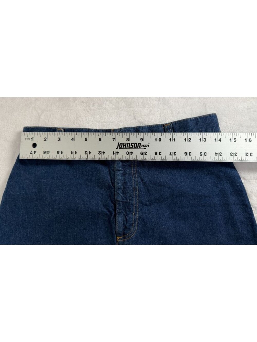 RARE Vintage Levis Denim Midi Skirt Farmers & Mechanics Patch Blue High-Waist 9 - Picture 7 of 10